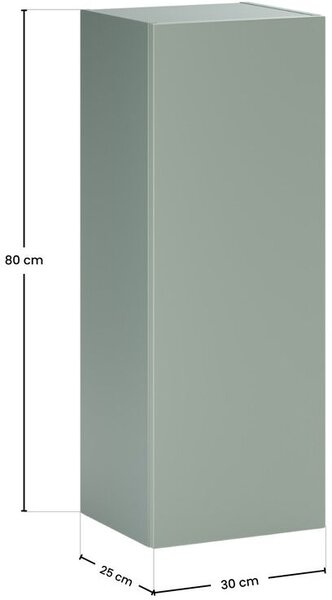 Comad Aster Green dulap 30x26.6x80 cm laterala pe perete verde ASTER GREEN 80-30-1D