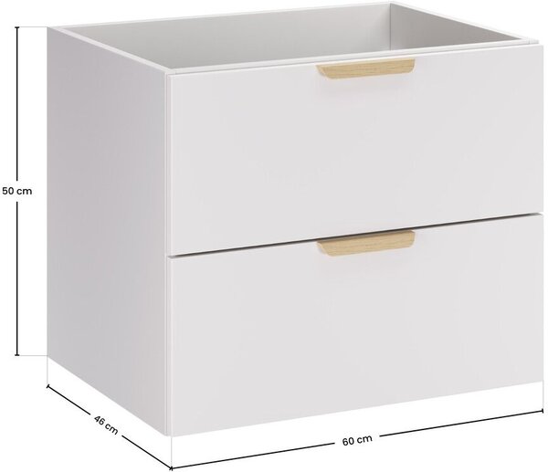 Comad Aster White dulap 60x45.6x50 cm sub chiuveta pe perete alb ASTER WHITE 82-60-46-2S