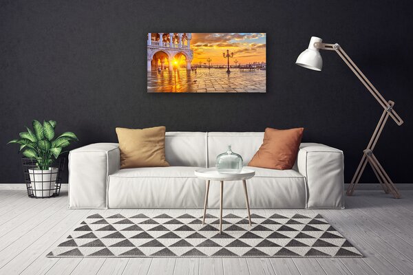 Tablou pe panza canvas Locul Sun Arhitectura Galben Gri Alb