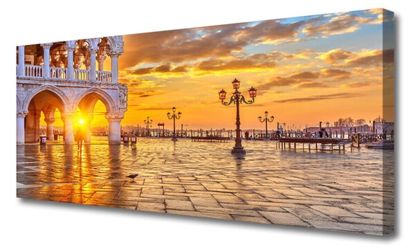 Tablou pe panza canvas Locul Sun Arhitectura Galben Gri Alb