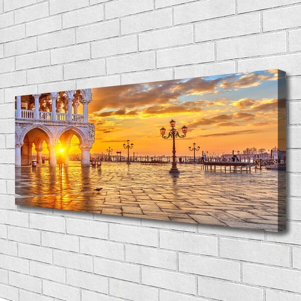 Tablou pe panza canvas Locul Sun Arhitectura Galben Gri Alb