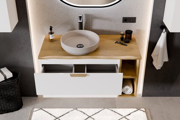 Comad Aster White dulap 80x45.6x50 cm sub chiuveta pe perete alb ASTER WHITE 82-80-46-2S