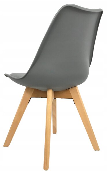 Scaune de sufragerie 4buc gri închis, stil scandinav Basic