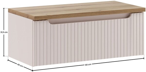 Set dulap Comad Nova Cashmere NOVA CASHMERE 82-80-40-1S, blat Comad Nova Oak NOVA OAK A 89-80