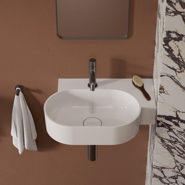 Omnires Ovo M+ lavoar 55x38 cm ovale de blat alb luciu OVO555UWPBP