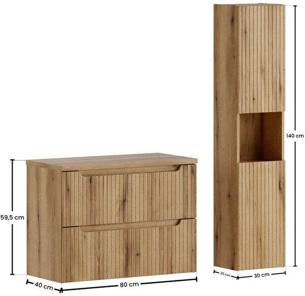 Set dulap Comad Nova Coast Evoke NOVA COAST EVOKE 82-80-40-2S, dulap Comad Nova Coast Evoke NOVA COAST EVOKE 80-30-2D, NOVA OAK A 89-80