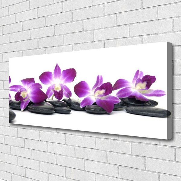 Tablou pe panza canvas Pietrele de flori Arta Roz Alb Gri