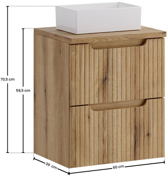 Set dulap Comad Nova Coast Evoke NOVA COAST EVOKE 82-50-40-2S, lavoar Comad Gaja UN-GAJA35-SW 78570A(35), NOVA OAK A 89-50