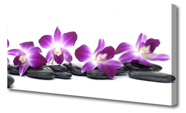 Tablou pe panza canvas Pietrele de flori Arta Roz Alb Gri
