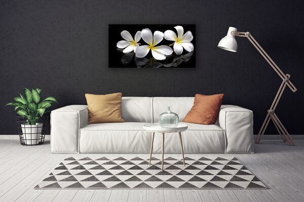 Tablou pe panza canvas Flori Floral Alb Negru