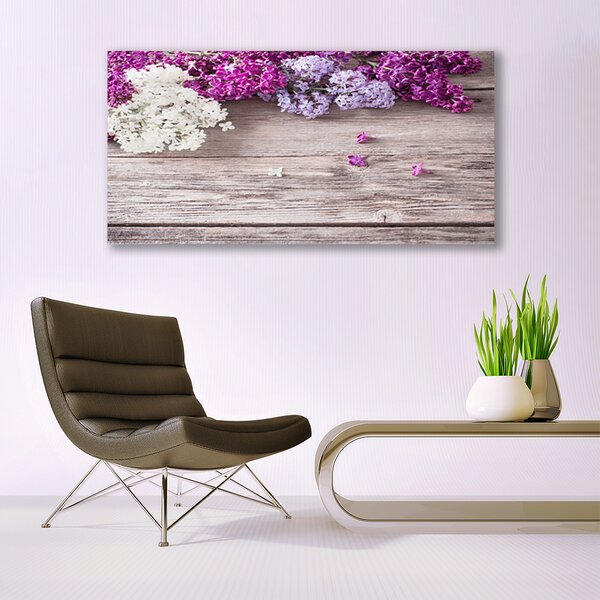 Tablou pe panza canvas Flori Floral Alb Roz Maro