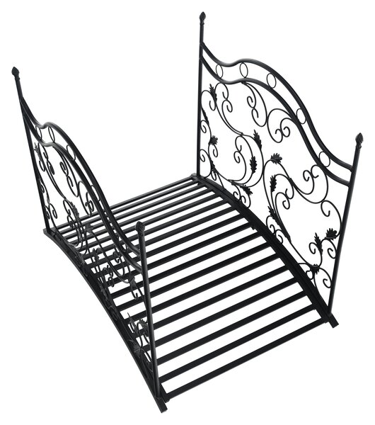 KONDELA Pod decorativ de grădină, metal negru, RENAL