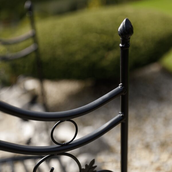 KONDELA Pod decorativ de grădină, metal negru, RENAL