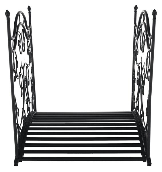 KONDELA Pod decorativ de grădină, metal negru, RENAL