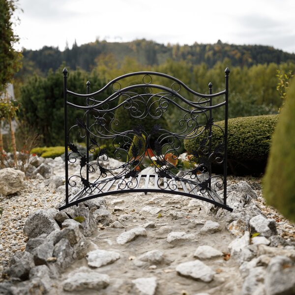 KONDELA Pod decorativ de grădină, metal negru, RENAL
