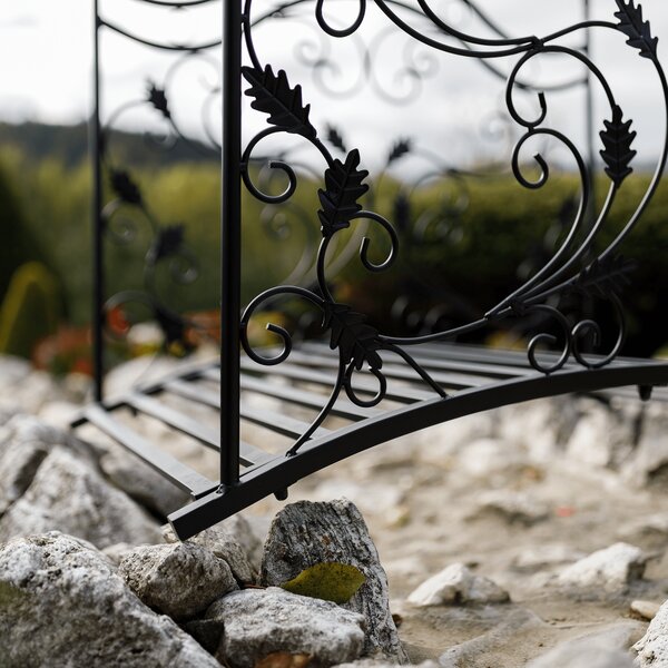 KONDELA Pod decorativ de grădină, metal negru, RENAL
