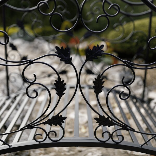 KONDELA Pod decorativ de grădină, metal negru, RENAL