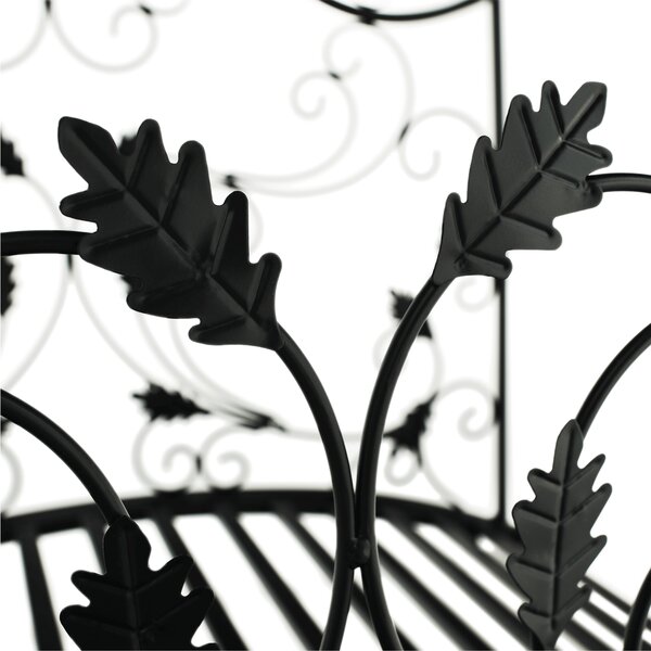 KONDELA Pod decorativ de grădină, metal negru, RENAL