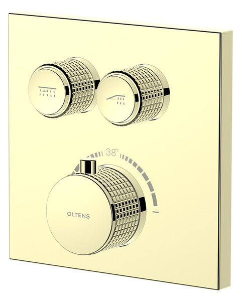Oltens Onega baterie cadă-duș ascuns cu termostat auriu strălucitor 34602800