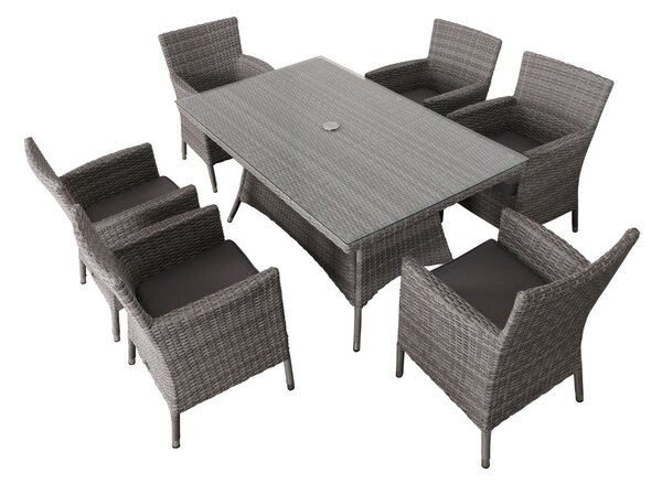 Set de exterior Krk: masă + 6 scaune