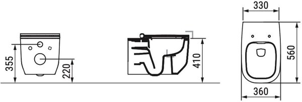 Ceramica Dolomite Alba vas wc agăţat fără margine alb D502501
