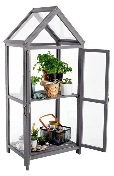 KONDELA Seră de balcon, gri, ORSIO