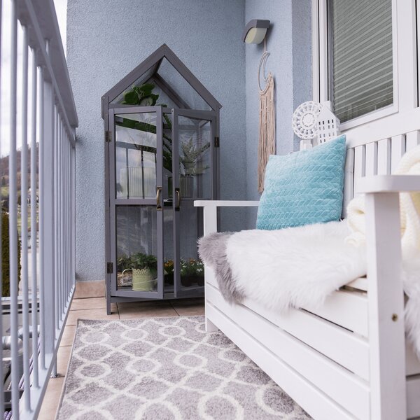 KONDELA Seră de balcon, gri, ORSIO