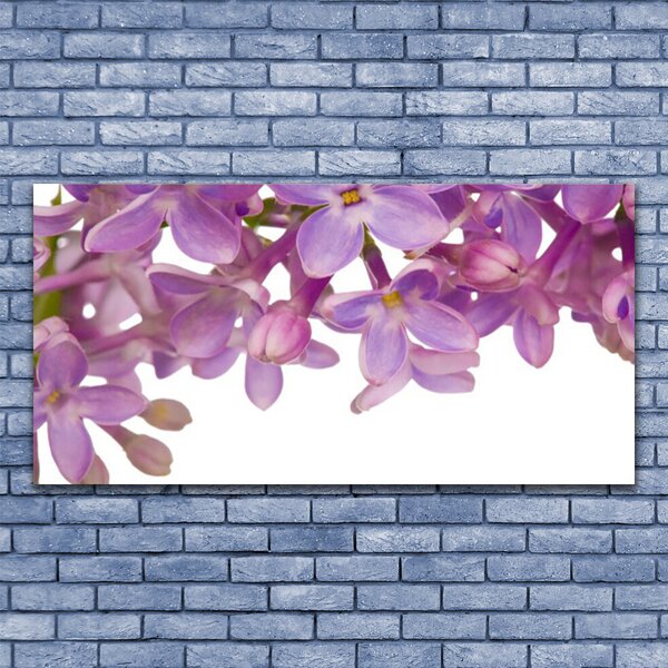 Tablou pe sticla Flori roz Floral
