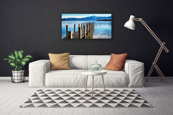 Tablou pe panza canvas Podul Munții Marea Arhitectura Maro Gri Albastru