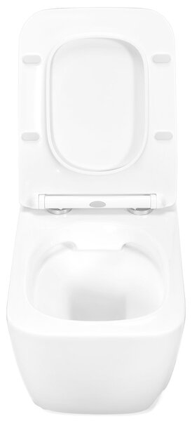 Rea Martin - vas de toaletă suspendat Rimless 51x37 cu scaun cu cădere lentă, alb, REA-C8006