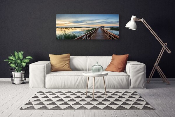 Tablou pe panza canvas Podul Arhitectura Maro Verde Albastru