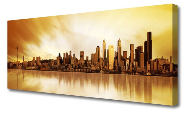 Tablou pe panza canvas Oraș Case Brown