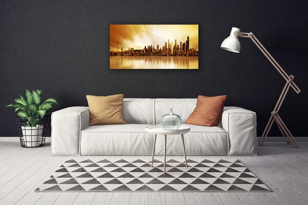 Tablou pe panza canvas Oraș Case Brown