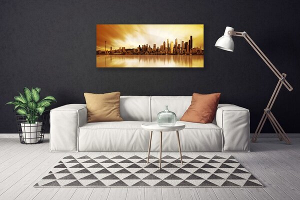 Tablou pe panza canvas Oraș Case Brown