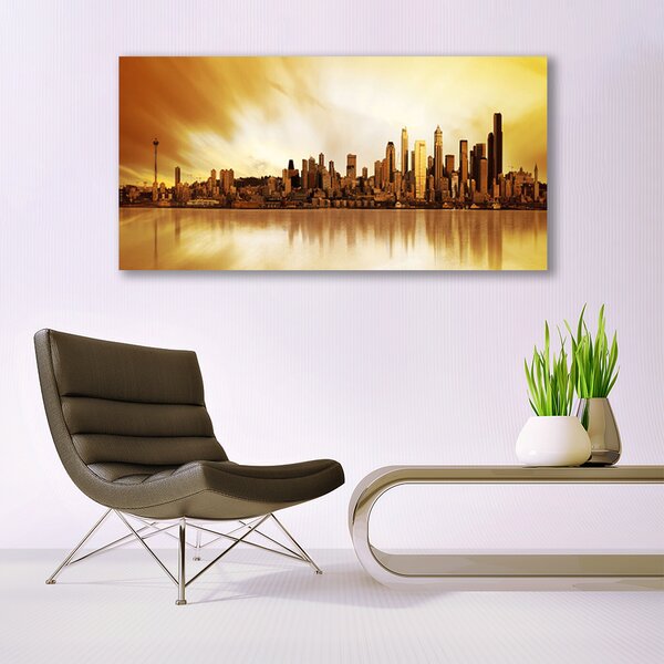 Tablou pe panza canvas Oraș Case Brown