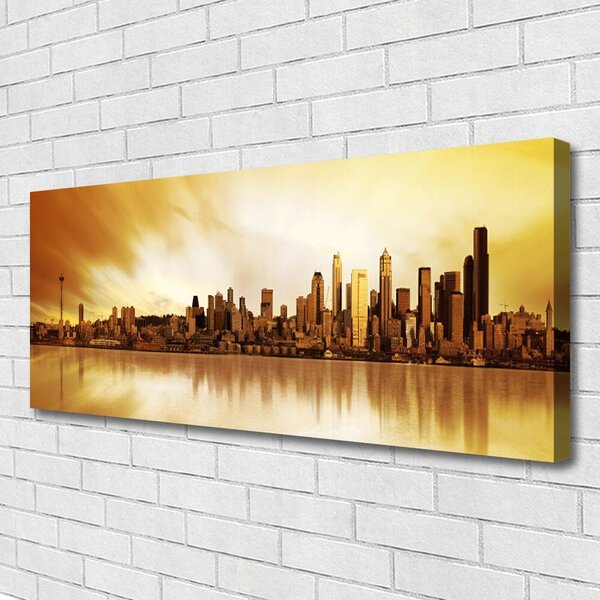 Tablou pe panza canvas Oraș Case Brown