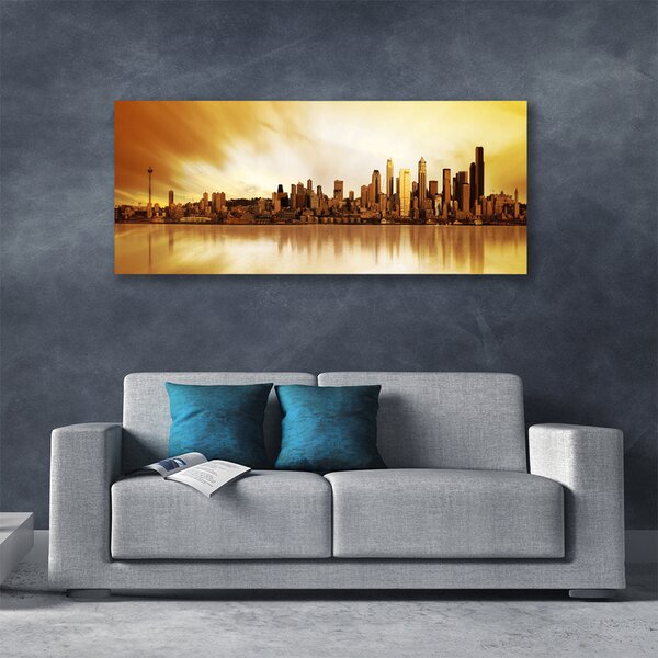 Tablou pe panza canvas Oraș Case Brown