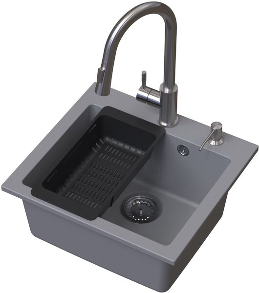 Ruvetti Frigo chiuveta cu baterie și accesorii gri/oțel LP_3200-FR4945GR_W