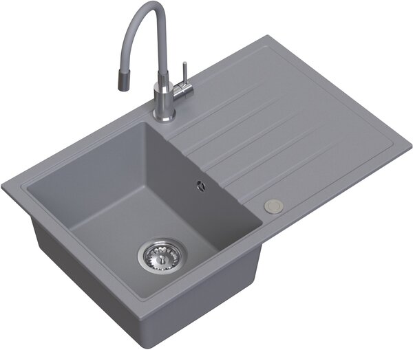 Ruvetti Maxi+ chiuveta cu baterie gri/oțel LP_3200-MX7950GR_W
