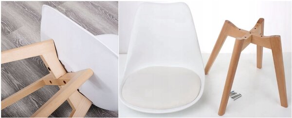 Scaun de sufragerie alb-negru stil scandinav Basic