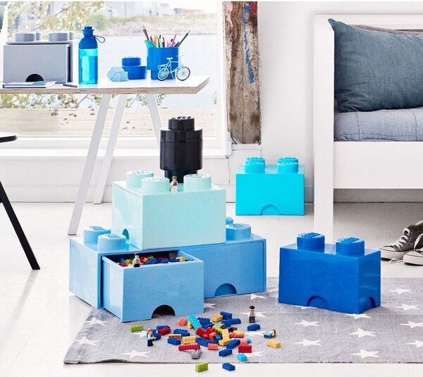 Cutie de depozitare cu 2 sertare LEGO®, albastru deschis