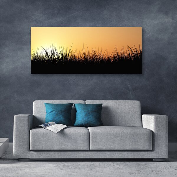 Tablou pe panza canvas Weed Natura Negru Galben