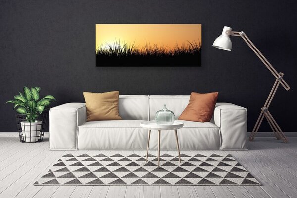 Tablou pe panza canvas Weed Natura Negru Galben
