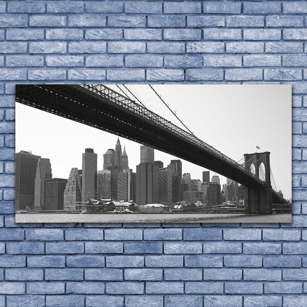 Tablouri acrilice Bridge City Arhitectura Gri Negru