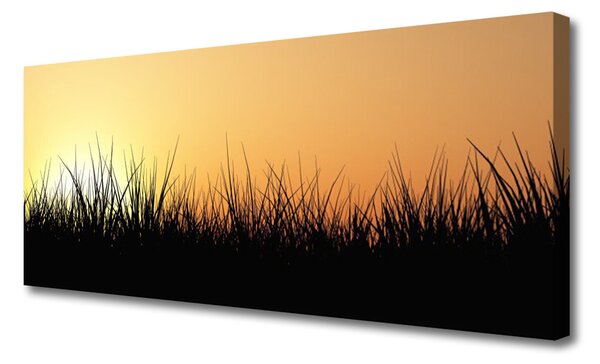 Tablou pe panza canvas Weed Natura Negru Galben