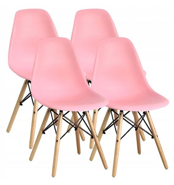 Scaun de sufragerie roz, stil scandinav Classic