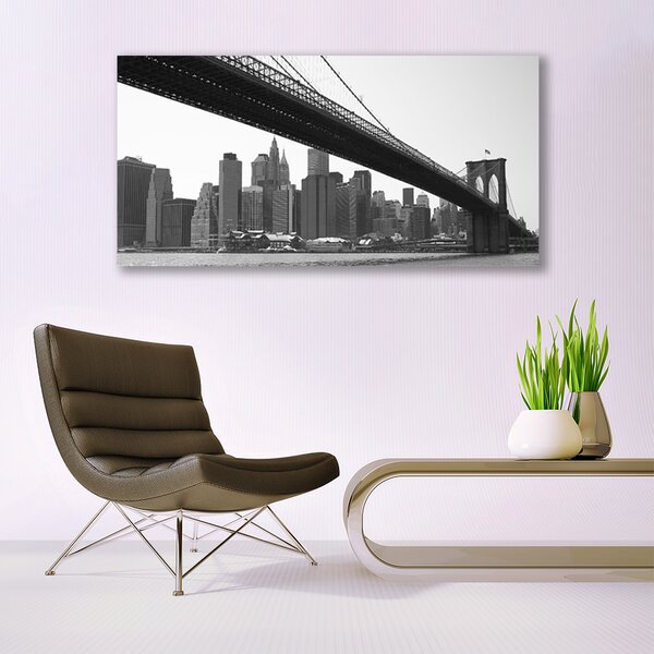 Tablouri acrilice Bridge City Arhitectura Gri Negru