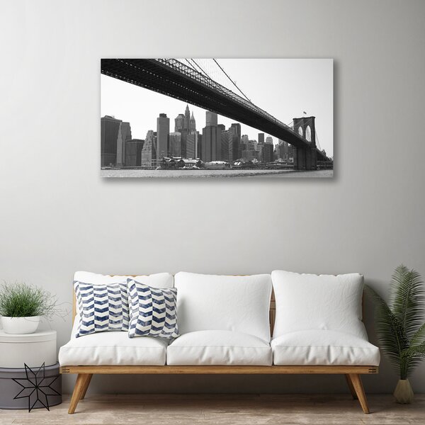 Tablou pe panza canvas Bridge City Arhitectura Gri Negru