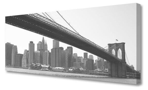Tablou pe panza canvas Bridge City Arhitectura Gri Negru