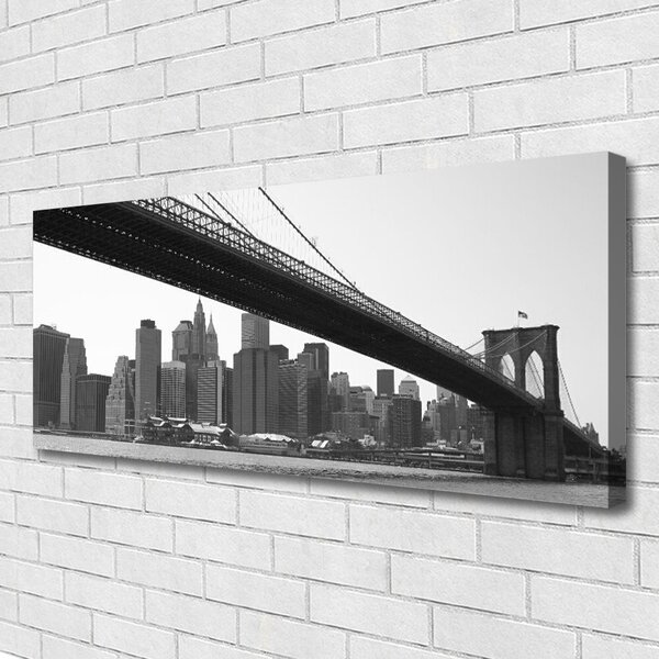 Tablou pe panza canvas Bridge City Arhitectura Gri Negru